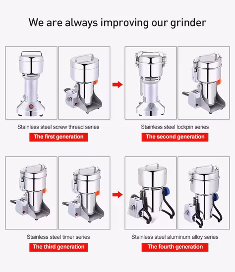 Electric Mini Coffee Bean Grinding Machine Spice Pepper Milling Machine Grain Grinder Rice Mill Machine with Timing Switch High